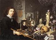 BAILLY, David Self-Portrait with Vanitas Symbols dddw oil on canvas